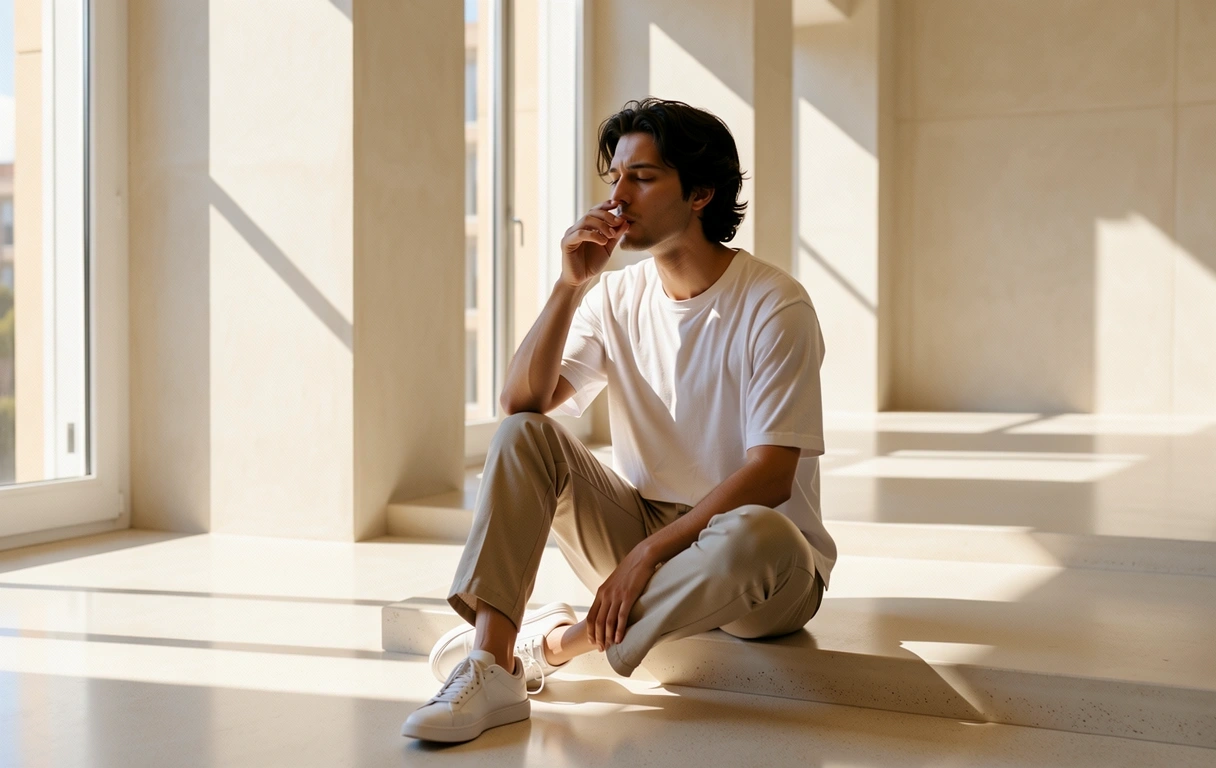 Quiet breathing practice in a calm environment